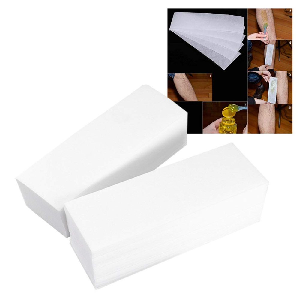WOONEKY 400pcs Depilatory Wax Strips and Sticks Set for Facial Body Hair Removal Easy to Use Nonwoven Strips for Professional Salon Home Use Odorless Skin-friendly