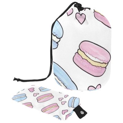 2PCS Colorful Dessert Art-615 Travel Cosmetic Bag Makeup Organizer, Drawstring Bathroom Cases - Cylindrical & Small Toiletry Bag