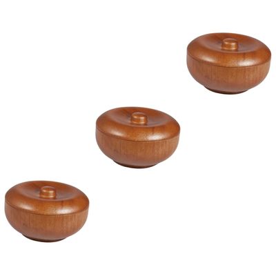 Healeved 3pcs Wooden Shaving Bowl Lid for Men Practical Shaving Soap Bowl for Barbershop Home Use Compact Design for Easy Storage and Lathering