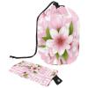 2PCS Pink Cherry Blossoms-831 Travel Cosmetic Bag Makeup Organizer, Drawstring Bathroom Cases - Cylindrical & Small Toiletry Bag view 1