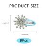 8PCS Snowflake Hair Clip Blue White Christmas Hair Accessories for Women Xmas Bow Hair Clip Festive Snowflake Hairpins Holiday Hair Accessory Party Gifts Silver view 2