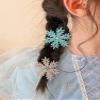 8PCS Snowflake Hair Clip Blue White Christmas Hair Accessories for Women Xmas Bow Hair Clip Festive Snowflake Hairpins Holiday Hair Accessory Party Gifts Silver view 3