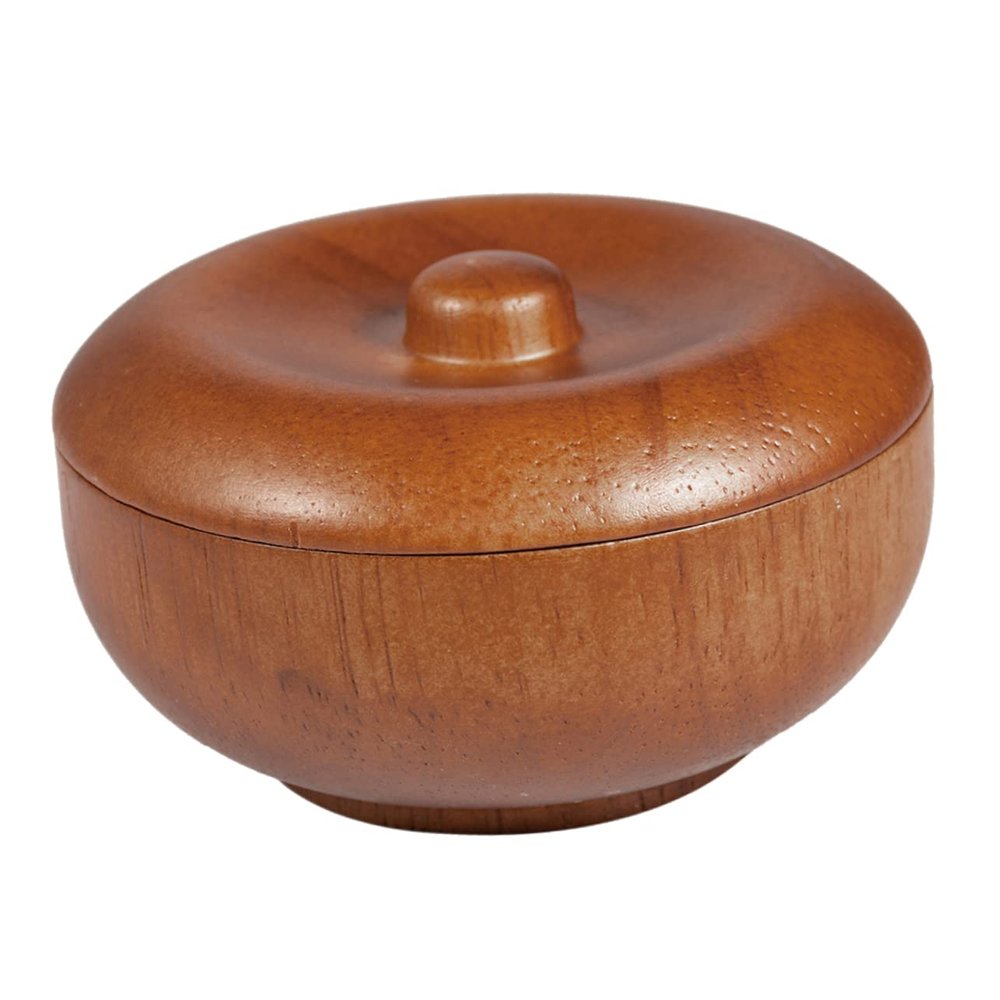 Healeved Wooden Shaving Bowl with Lid for Men Practical Shaving Soap Cream Bowl Compact Design for Easy Storage and Boyfriends