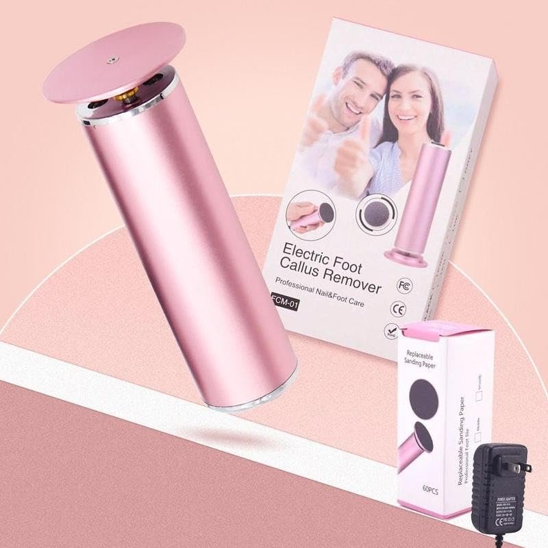 Adjustable Rotating Electronic Foot Dead Skin Remover, Callus Removal Tool for Home and Nail Salon, Pedicure Care Tool for Men and Women, Dynamic Nail Supplies, Pink, Christmas Mother's Day Gift