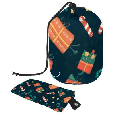 2PCS Merry Christmas-87 Travel Cosmetic Bag Makeup Organizer, Drawstring Bathroom Cases - Cylindrical & Small Toiletry Bag