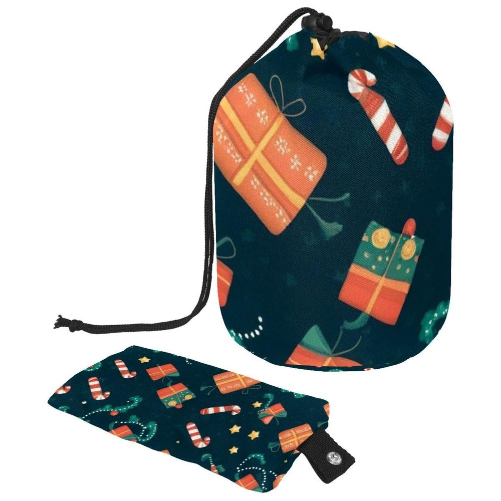 2PCS Merry Christmas-87 Travel Cosmetic Bag Makeup Organizer, Drawstring Bathroom Cases - Cylindrical & Small Toiletry Bag