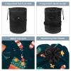 2PCS Merry Christmas-87 Travel Cosmetic Bag Makeup Organizer, Drawstring Bathroom Cases - Cylindrical & Small Toiletry Bag view 3