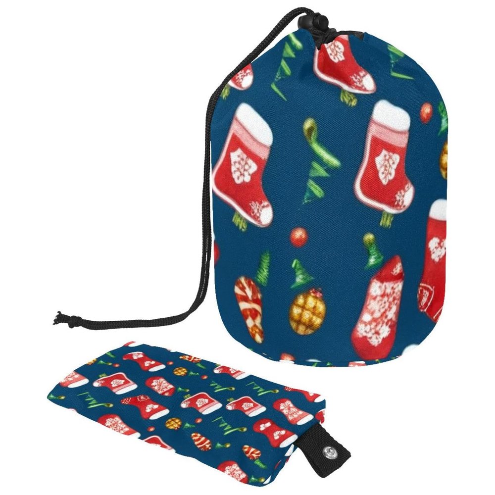 2PCS Cartoon Christmas-174 Travel Cosmetic Bag Makeup Organizer: Stylish Bathroom Cases with Drawstring, Cylindrical & Small Toiletry Bag