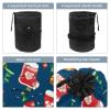 2PCS Cartoon Christmas-174 Travel Cosmetic Bag Makeup Organizer: Stylish Bathroom Cases with Drawstring, Cylindrical & Small Toiletry Bag view 3