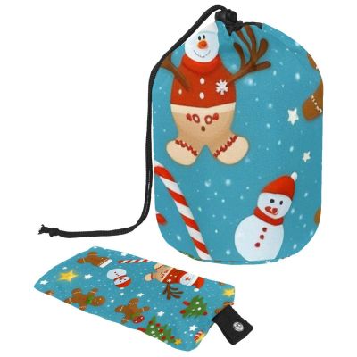 2PCS Christmas Elements-27 Travel Cosmetic Bag Makeup Organizer, Drawstring Bathroom Cases - Cylindrical & Small Toiletry Bag
