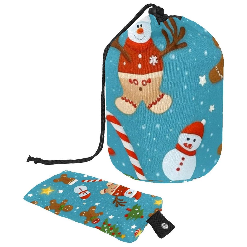2PCS Christmas Elements-27 Travel Cosmetic Bag Makeup Organizer, Drawstring Bathroom Cases - Cylindrical & Small Toiletry Bag