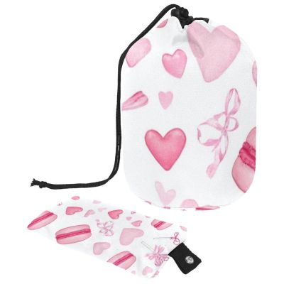 2PCS Colorful Art Desserts-602 Travel Cosmetic Bag Makeup Organizer: Stylish Bathroom Cases with Drawstring, Cylindrical & Small Toiletry Bag