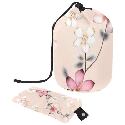 2PCS Pink Cherry Blossoms-875 Travel Cosmetic Bag Makeup Organizer, Drawstring Bathroom Cases - Cylindrical & Small Toiletry Bag