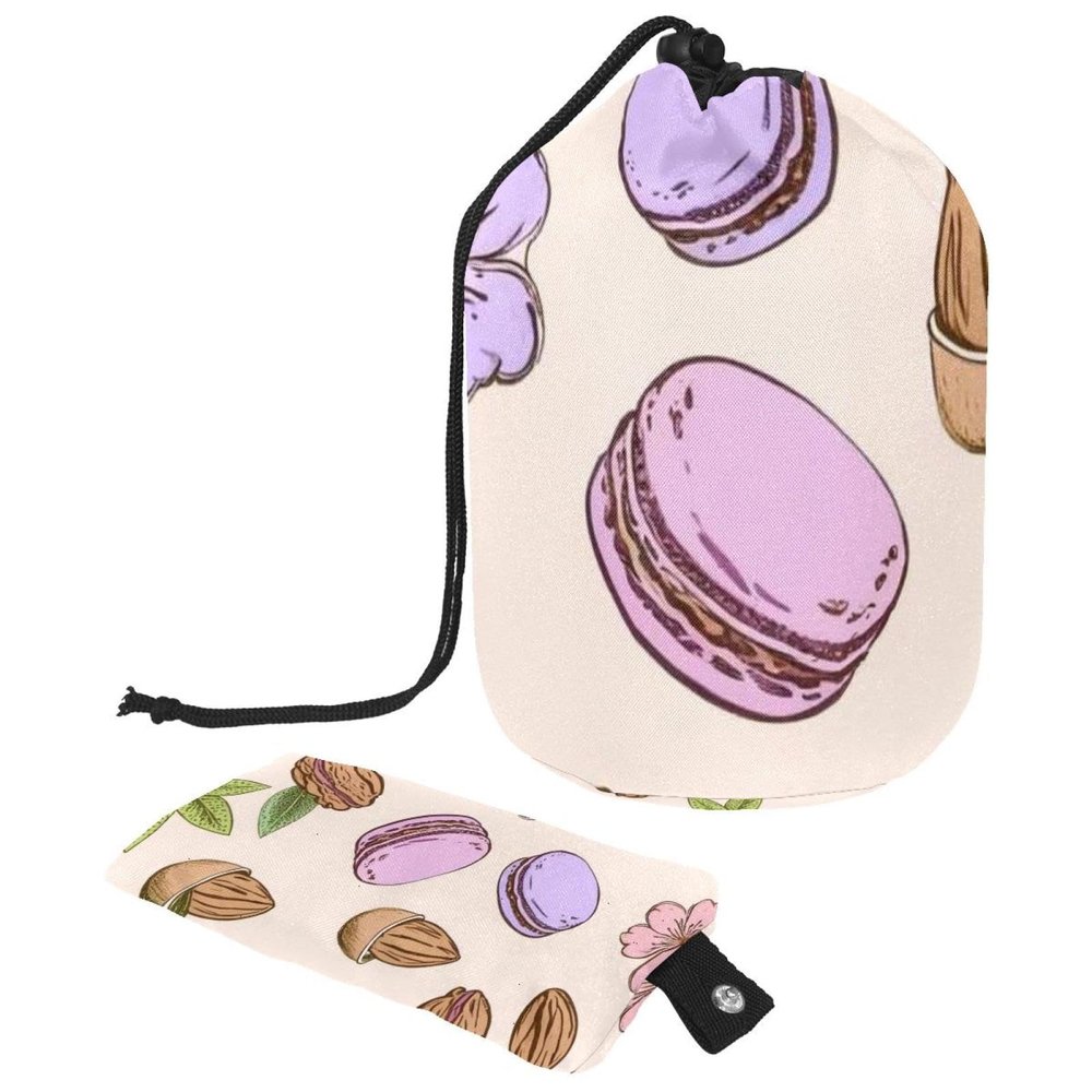 2PCS Dessert Art-800 Travel Cosmetic Bag: Your Ultimate Makeup Organizer & Bathroom Cases - With Drawstring, Cylindrical & Small Toiletry Bag
