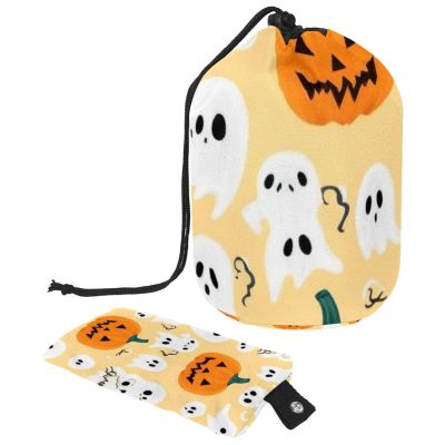 2PCS Cartoon Halloween-362 Travel Cosmetic Bag Makeup Organizer: Stylish Bathroom Cases with Drawstring, Cylindrical & Small Toiletry Bag