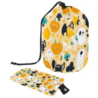 2PCS Cartoon Halloween-375 Travel Cosmetic Bag Makeup Organizer, Drawstring Bathroom Cases - Cylindrical & Small Toiletry Bag