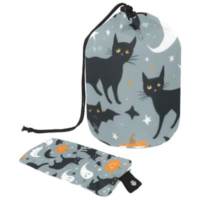 2PCS Cartoon Halloween-385 Travel Cosmetic Bag Makeup Organizer Bag Bathroom Cases Toiletry Bag with Drawstring (Cylindrical bag and small bag)