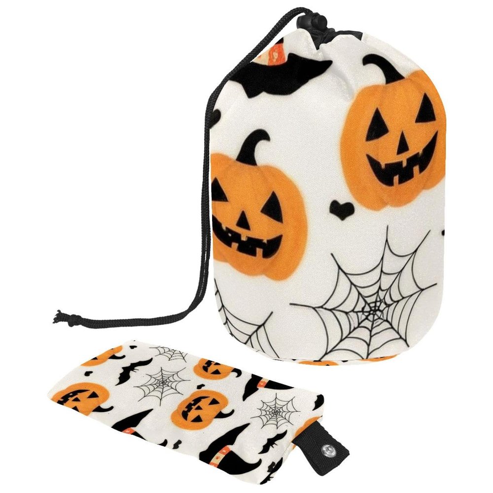 2PCS Cartoon Halloween-356 Travel Cosmetic Bag: Your Ultimate Makeup Organizer & Bathroom Cases - With Drawstring, Cylindrical & Small Toiletry Bag