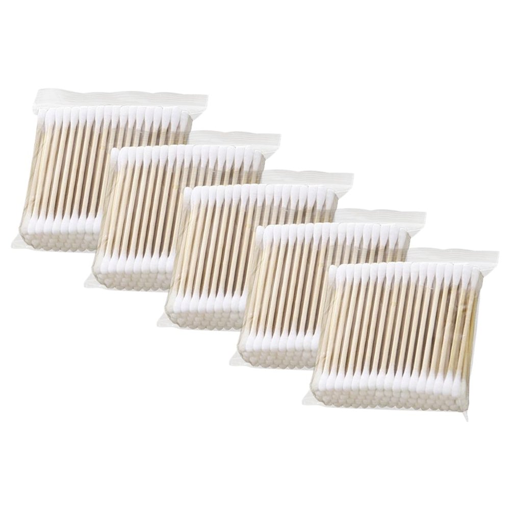 Gumney 500PCS Double Ended Cotton Swabs, 3.14" Highly Absorbent Wood Sticks Cleaning Swabs for Gun Care Cleaning Makeup Crafts