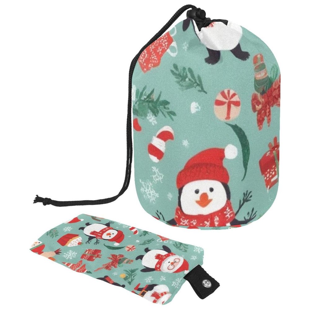 2PCS Christmas Elements-10 Travel Cosmetic Bag Makeup Organizer: Stylish Bathroom Cases with Drawstring, Cylindrical & Small Toiletry Bag