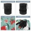 2PCS Christmas Elements-10 Travel Cosmetic Bag Makeup Organizer: Stylish Bathroom Cases with Drawstring, Cylindrical & Small Toiletry Bag view 3