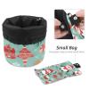 2PCS Christmas Elements-10 Travel Cosmetic Bag Makeup Organizer: Stylish Bathroom Cases with Drawstring, Cylindrical & Small Toiletry Bag view 4