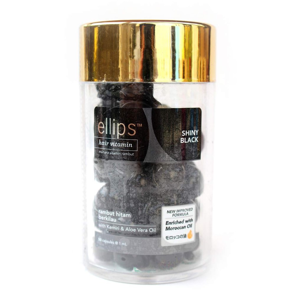 Ellips Hair Beauty Oil with Moroccan Oil, Jar Type (50 Capsules), Shiny Black (Pack of 1)