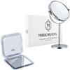 10X/1X Magnifying Makeup Mirror with Stand for Tabletop, Bedroom Vanity Desk, and Bathroom & Small Pocket-Sized 20X Magnifying Mirror for Travel - Compac, Handheld, Foldable & Lightweight Makeup Mir view 1