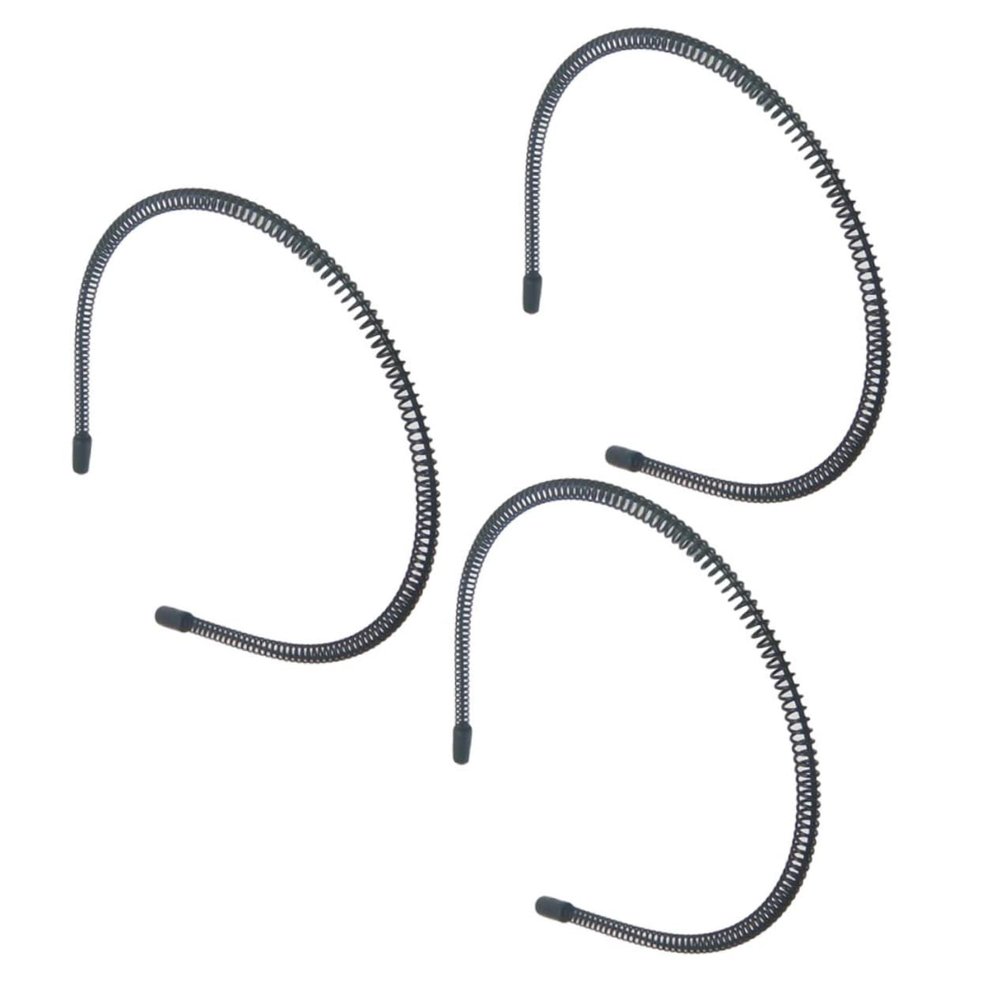 WOONEKY 3pcs Black Spring Headbands for Women and Men Comfortable Iron Wire Hair Hoops for Daily Use for Sports Facial Care and Fashion Styling