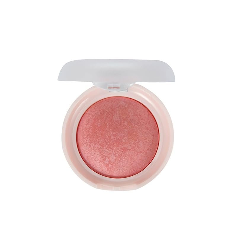 1 PC Multi Purpose Baked Powder Blush Makeup Blusher, Facial Contour Blusher, Low Color Saturation Matte Nude Pink Purple Makeup Blusher, 6.2g (004#, 6.2g)