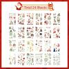 24 Sheets Glow in the Dark Christmas Tattoos, Christmas Glitter Temporary Tattoos Stickers Christmas Party Decorations Supplies for Kids Holiday Xmas Party Favors Christmas Eve Stocking Stuffer Gift view 3