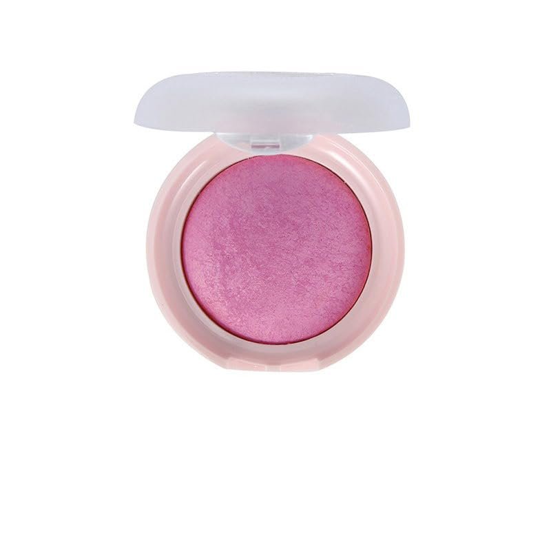 1 PC Multi Purpose Baked Powder Blush Makeup Blusher, Facial Contour Blusher, Low Color Saturation Matte Nude Pink Purple Makeup Blusher, 6.2g (003#, 6.2g)
