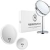 10X/1X Magnifying Makeup Mirror with Stand for Tabletop, Bedroom Vanity Desk, and Bathroom & 30X & 20X Magnifying Mirror Set for Makeup - Ultra Precise, Strong Suction, Stick On Bathroom and Hollywood view 1