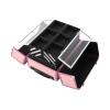 Dodoam Rolling Makeup Case,Makeup Case with 6 Trays, Lockable Rolling Makeup Case, Multi-layer Makeup Case with Key for Professional Makeup Artists, Hairstylists (Pink) view 3