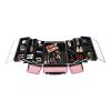 Dodoam Rolling Makeup Case,Makeup Case with 6 Trays, Lockable Rolling Makeup Case, Multi-layer Makeup Case with Key for Professional Makeup Artists, Hairstylists (Pink) view 4