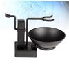 SOESFOUFU 2pcs Shaving Stand Set Soap Bowl and Brush Holder Metal Razor Rack for Men Grooming Space-saving Design Black for Bathroom Countertops view 4