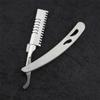 SOESFOUFU Manual Scraper Razor Vintage Shaver Beard Sideburns Eyebrow Hairdressing Full Steel Portable view 2