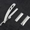 SOESFOUFU Manual Scraper Razor Vintage Shaver Beard Sideburns Eyebrow Hairdressing Full Steel Portable view 4