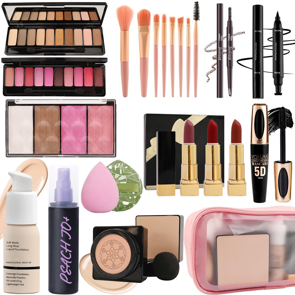 All in One Makeup Kit for Women Full Kit,Travel Makeup Kit for Teens,Make Up Gift Set with Everything,Foundation Eyeshadow Lipstick Eyebrow Blush Powder, Christmas Make Up Gift Set for Women-C