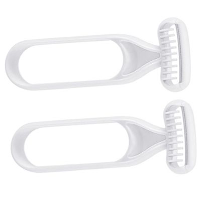 WOONEKY 2pcs Manual Body Hair Trimmer for Women Safe Armpit Leg Hair Remover Gentle Shaving Tool for for Shower Use Gray