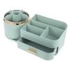 ASAKKURA Desktop Makeup Brush Holder Large Capacity Rotating Cosmetics Organizer for Vanity Stylish Storage Container for Makeup Brushes and Pens Pet Material view 1