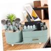 ASAKKURA Desktop Makeup Brush Holder Large Capacity Rotating Cosmetics Organizer for Vanity Stylish Storage Container for Makeup Brushes and Pens Pet Material view 2