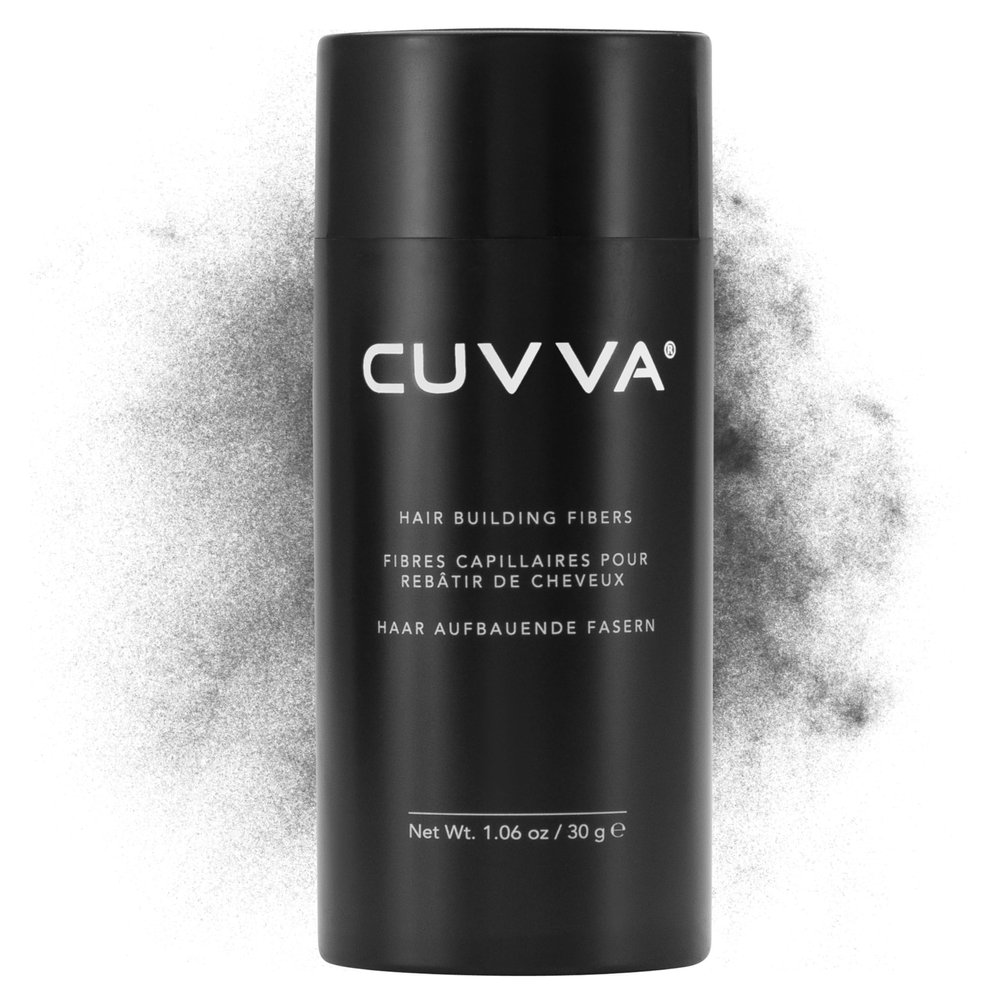 CUVVA Hair Building Fibers (30g) - Instantly Fill in Fine and Thinning Hair to Create a Thicker, Fuller Look - 13 Different Shades for Men & Women - Dark Gray