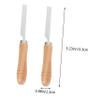 LABRIMP 2pcs Pig Hair Removal Blades Holders Hair Cutting Tool Steel Wooden Handle for Women view 2