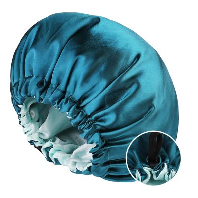 2pcs Adjustable Shower Caps, Satin Shower Caps, Reusable, Waterproof, Headscarf, Women's and Girls' Shower Caps, Beauty, Hair, Spa, Bathroom, Home, Travel