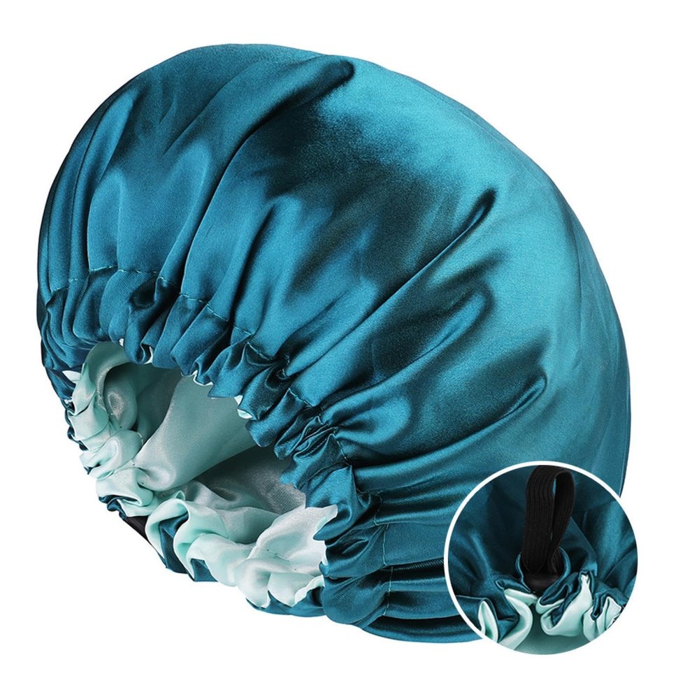 2pcs Adjustable Shower Caps, Satin Shower Caps, Reusable, Waterproof, Headscarf, Women's and Girls' Shower Caps, Beauty, Hair, Spa, Bathroom, Home, Travel