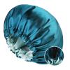 2pcs Adjustable Shower Caps, Satin Shower Caps, Reusable, Waterproof, Headscarf, Women's and Girls' Shower Caps, Beauty, Hair, Spa, Bathroom, Home, Travel view 1
