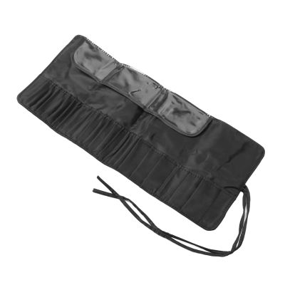 ANGGREK Makeup Brush Rolling Case, Black Large Capacity Makeup Brush for Home Travel Short Trip