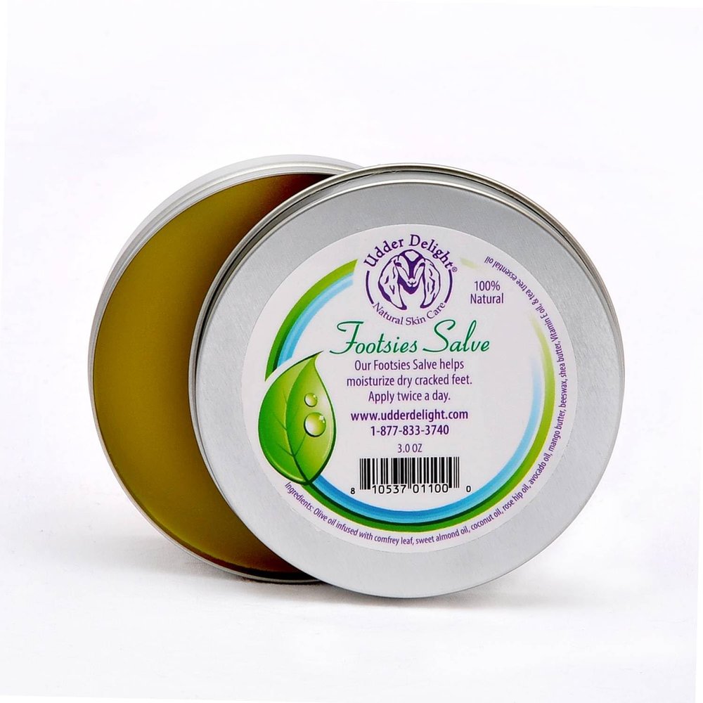 Udder Delight Footsies Salve - 3 oz Tin for Dry, Cracked Feet