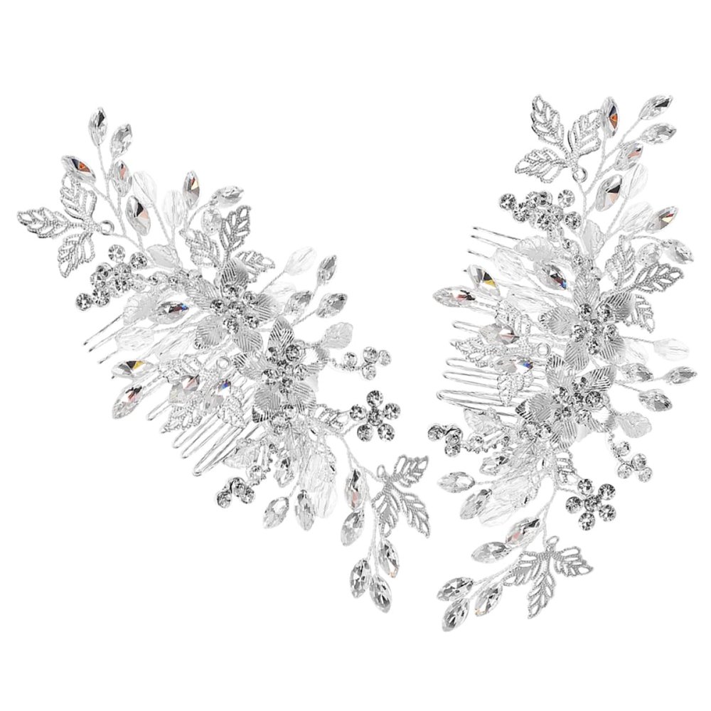 Baluue 2pcs Rhinestone Bridal Hair Comb Sparkly Hair Accessories for Brides and Bridesmaids Elegant Water-resistant Side Combs for Wedding Styles Intricate Handmade Design